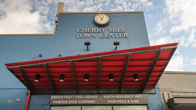 Vertical shot of the Cherry Hill Town Center