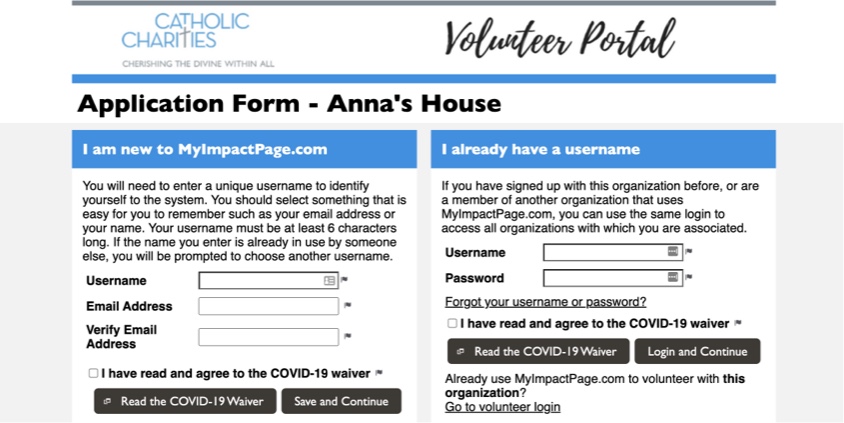 step 2 screenshot from volunteer portal